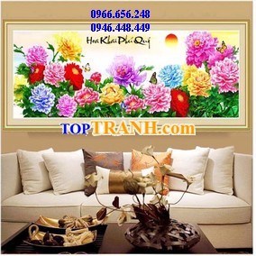 Tranh thêu mẫu đơn phú quý